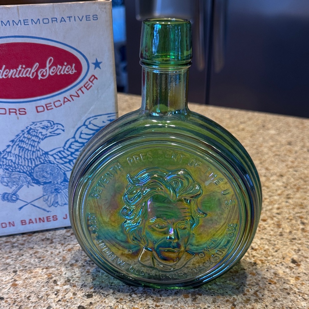 Presidential Series Collectors Decanter.  Carnival Glass Andrew Jackson
